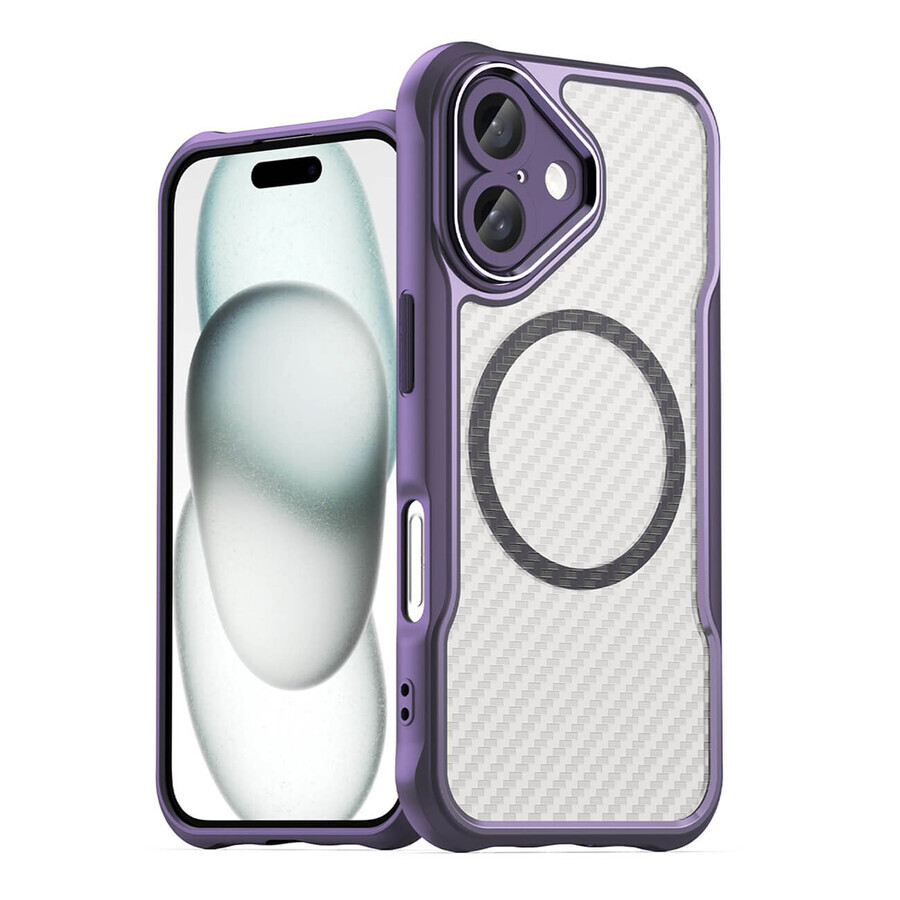 Funda de silicona Leading Series MagSafe para iPhone 16 Plus - púrpura