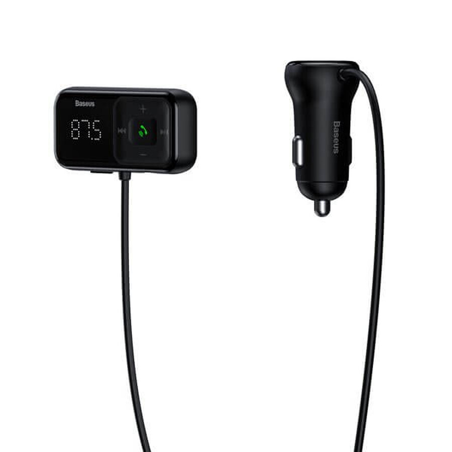 Transmisor FM inalámbrico Bluetooth con cargador Baseus S-16 (Overseas edition) - negro