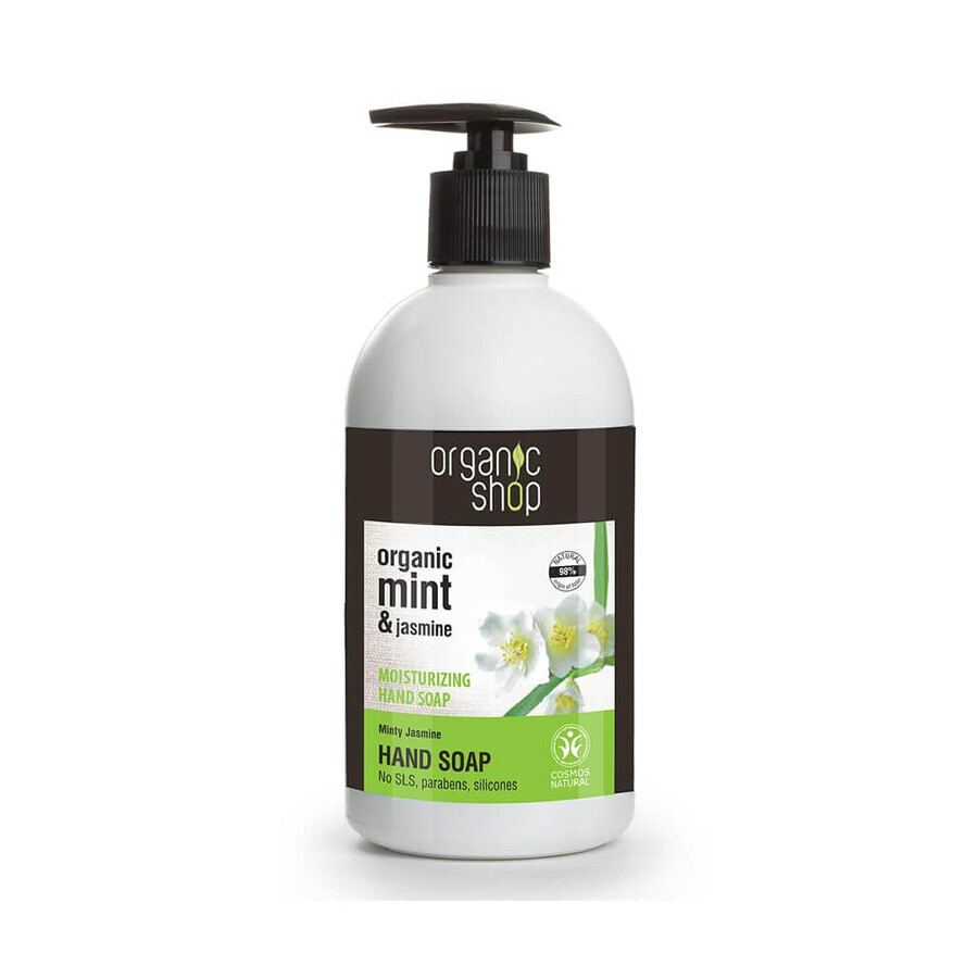 Organic Shop, Săpun de mâini hidratant, Mentă, Iasomie, 500 ml