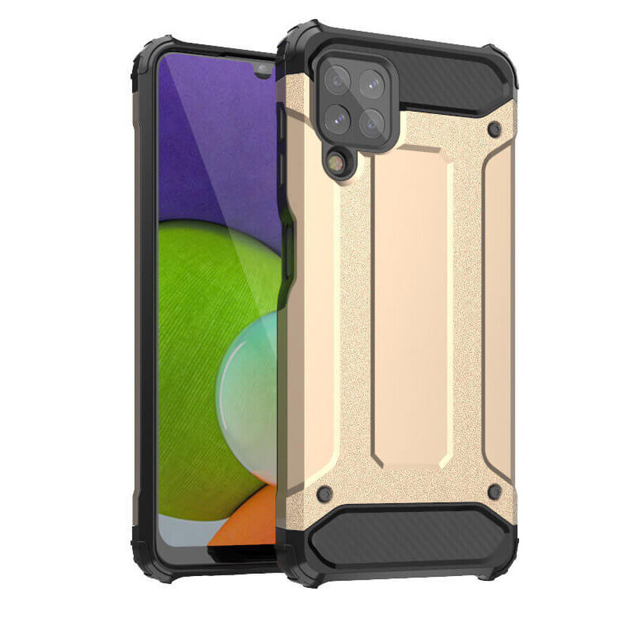Funda híbrida blindada Hybrid Armor para Samsung Galaxy A22 4G oro