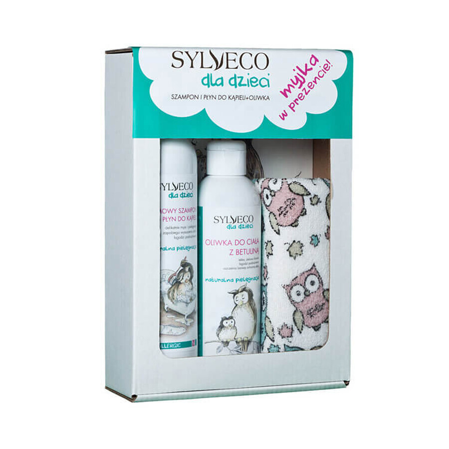 Sylveco Para Niños champú cremoso y loción de baño 300ml + Body Olive con betulina 200ml