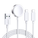 Joyroom 3-in-1 cablu S-IW007 încărcător magnetic USB-A - Lightning 1.2m - alb