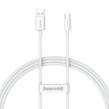 Baseus Superior Series SUPERVOOC USB-A la USB-C 65W cablu 1m alb