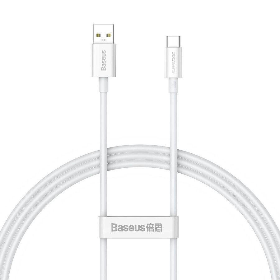 Baseus Superior Series SUPERVOOC USB-A la USB-C 65W cablu 1m alb