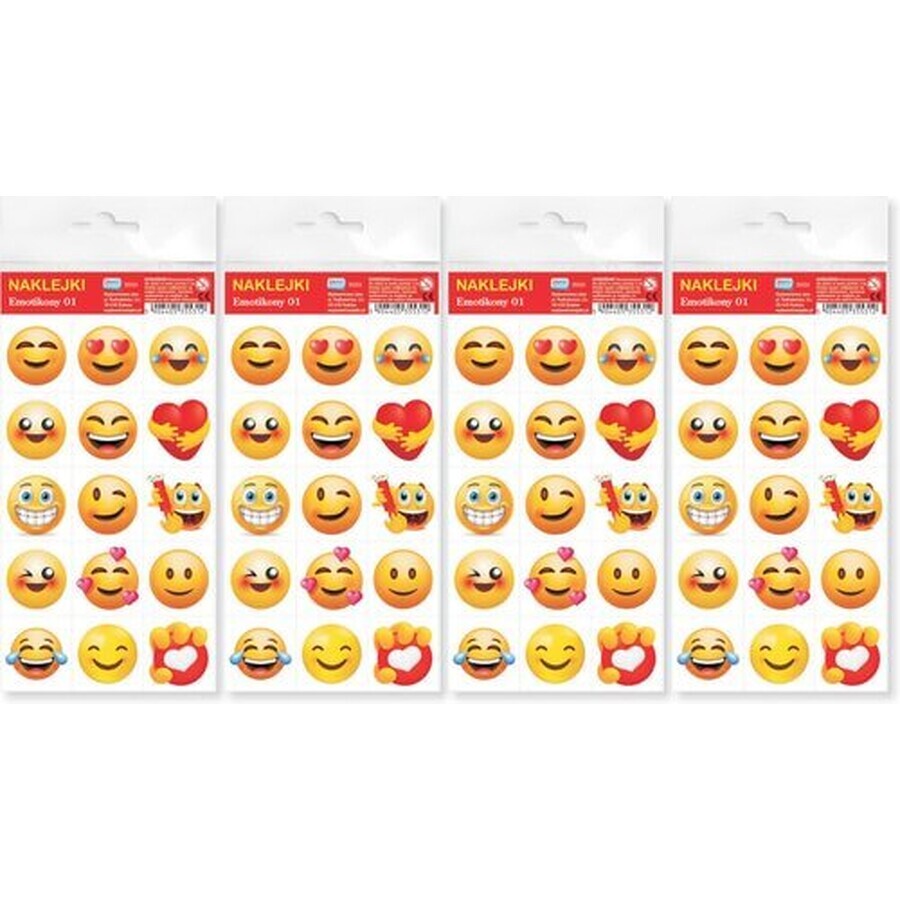Emoticônes 01 Stickers 4 pièces