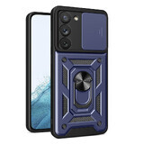 Hybrid Armor Camshield hoesje voor Samsung Galaxy S23 gepantserd hoesje met cameradeksel blauw