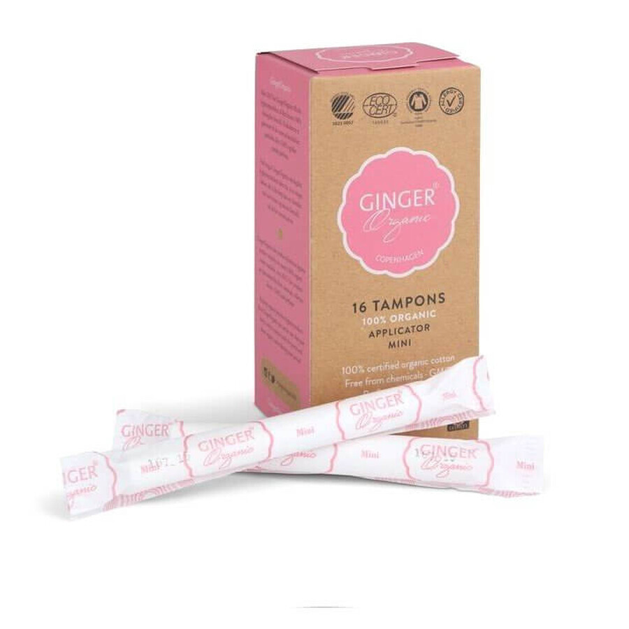 Acquista Tamponi biologici allo zenzero con mini applicatore, 16 pezzi Tamponi biologici allo zenzero con mini applicatore, 16 pezzi