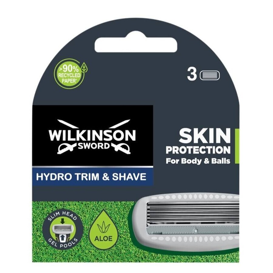 Wilkinson Hydro Trim amp; Shave Rasierklingen für Rasur und Styling, 3 Stück