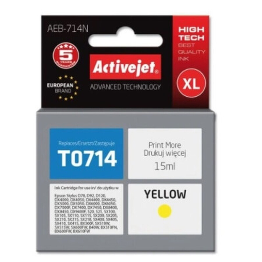 ActiveJet, Ink for Epson AEB-714N (replacement T0714) yellow (yellow)