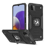 Wozinsky Ring Armor caz hibrid blindat capac + suport magnetic Samsung Galaxy A22 4G negru