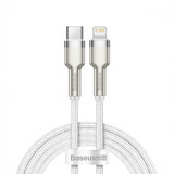Baseus Cafule Series Metal Data USB-C / Lightning 20W PD cablu 1 m - alb