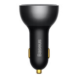 Baseus Digital Display Încărcător auto USB-A / USB-C PD 140W - negru + cablu USB-C / USB-C 240W 1m