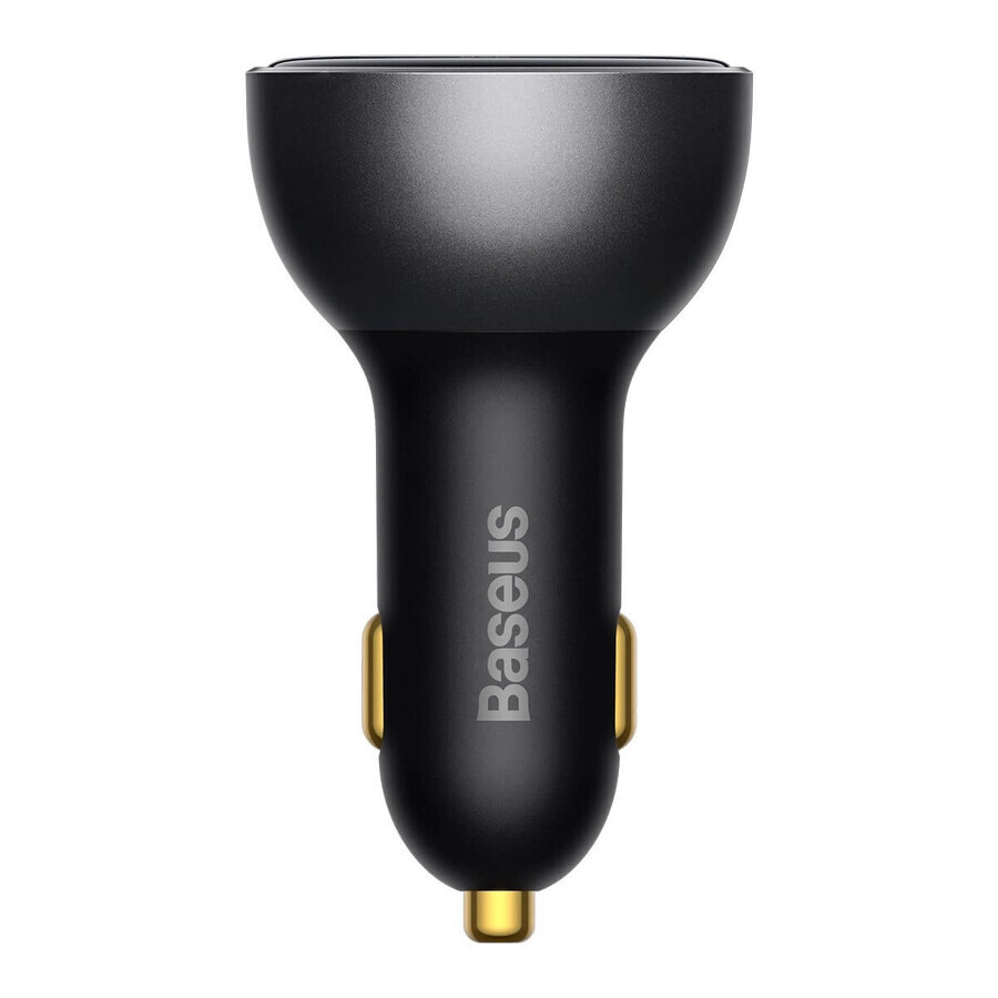 Baseus Digital Display Chargeur de voiture USB-A / USB-C PD 140W - noir + câble USB-C / USB-C 240W 1m