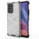 Honingraat hoesje gepantserd met gel frame Xiaomi Redmi K40 Pro+ / K40 Pro / K40 / Poco F3 transparant