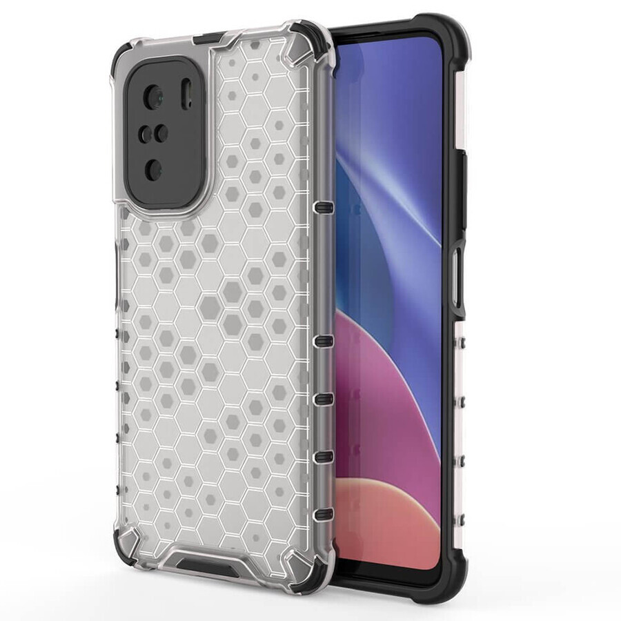 Honeycomb case armored cover with gel frame Xiaomi Redmi K40 Pro+ / K40 Pro / K40 / Poco F3 transparent
