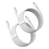 Baseus Simple Wisdom Lightning / USB-C 20W cablu 1,5 m 2 buc. - alb
