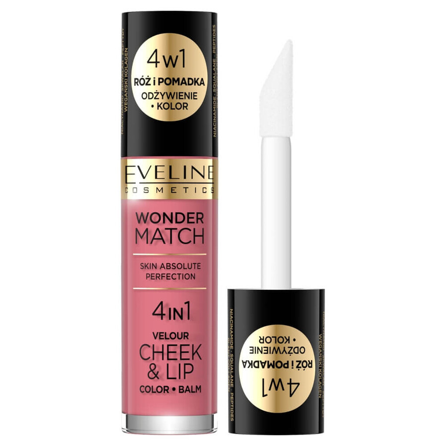 Buy Eveline Cosmetics Wonder Match Velour Cheek amp;Lip Blush and Liquid Lipstick 04, 4.5 ml Eveline Cosmetics Wonder Match Velour Cheek amp;Lip Blush and Liquid Lipstick 04, 4.5 ml