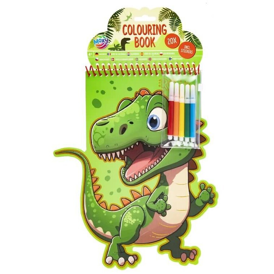 Winkel op Kleurboek in de vorm van een dier. Dinosaurus Kleurboek in de vorm van een dier. Dinosaurus