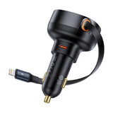 Baseus Enjoyment Pro USB-C (feminin) / Lightning (masculin) 60W încărcător auto - negru