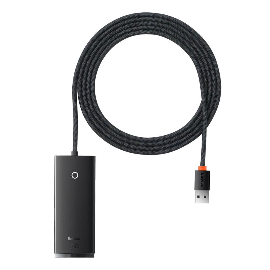 Baseus Lite Serie 4-Port HUB (USB-A auf 4xUSB-A 3.0) 2m schwarz (WKQX030201)