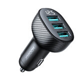 Joyroom încărcător auto JR-CCD03 3.4A cu afișaj 3x USB-A - negru