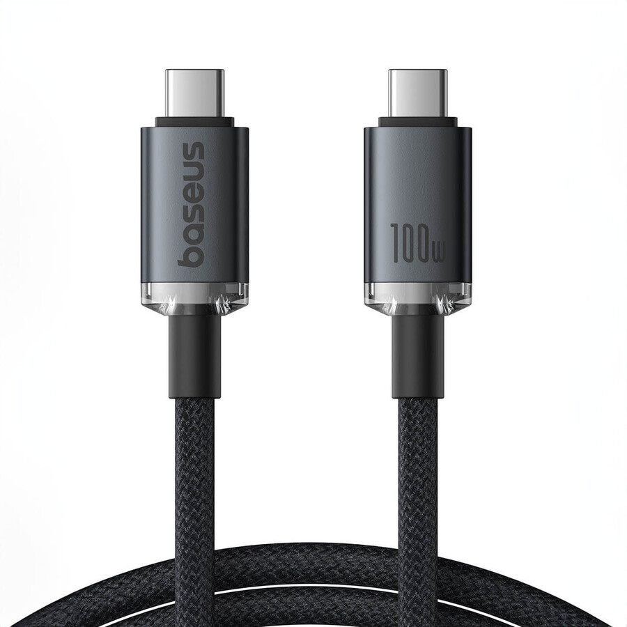 Cavo Baseus Crystal Shine CB000089 USB-C / USB-C USB3.2 100W 20Gbps 1,5m - nero