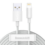Baseus 2x USB - Lightning fast charging Power Delivery cable 1.5 m white (TZCALZJ-02)