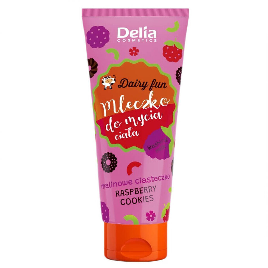 Delia Dairy Fun Latte detergente per il corpo al lampone, 200 ml