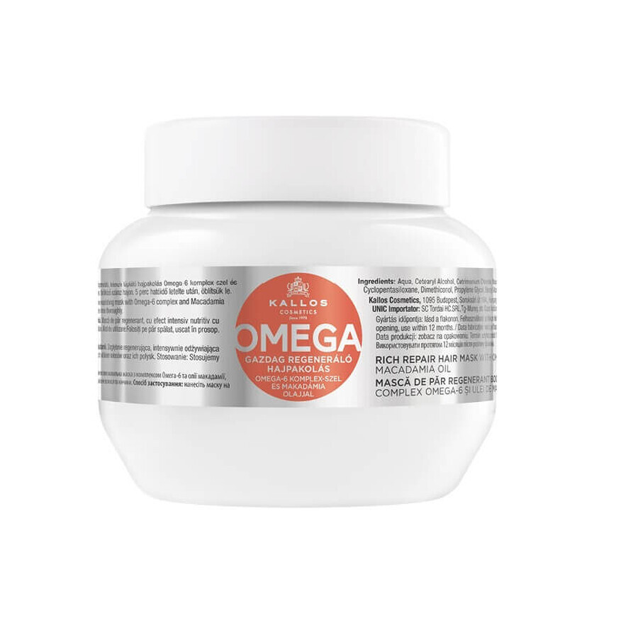 Winkel op Kallos Omega Rijk Regenererend Masker met omega-6 complex en macadamia olie, 275ml Kallos Omega Rijk Regenererend Masker met omega-6 complex en macadamia olie, 275ml