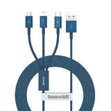 Baseus Superior 3-in-1 USB cable - Lightning / USB Type C / micro USB 3.5 A 1.5 m blue (CAMLTYS-03)