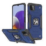 Wozinsky Ring Armor gepantserde hybride hoes + magnetische houder Samsung Galaxy A22 4G blauw