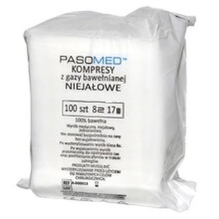 Niet-steriele kompressen Pasomed 17-draads 8 lagen 5x5cm 1 pak (100 stuks)