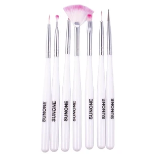 Sunone Nail Decoration Brushes White, 7 pieces