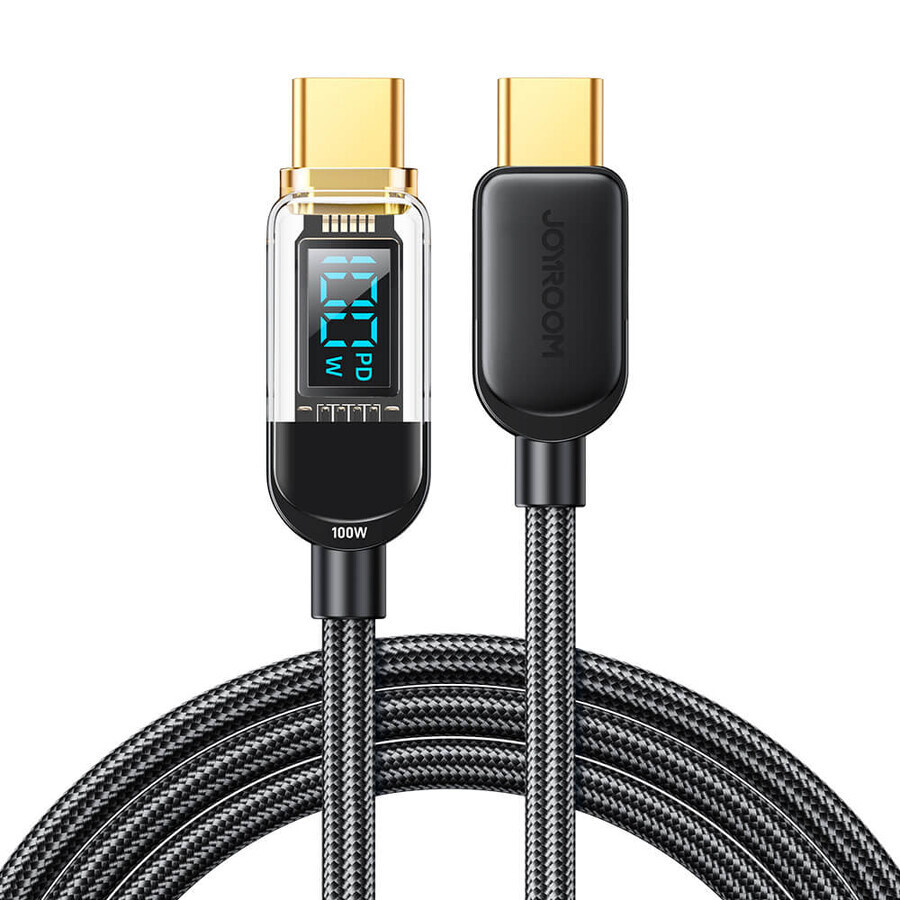 Joyroom A4 USB-C / USB-C 100W 1.2m cablu cu ecran - negru
