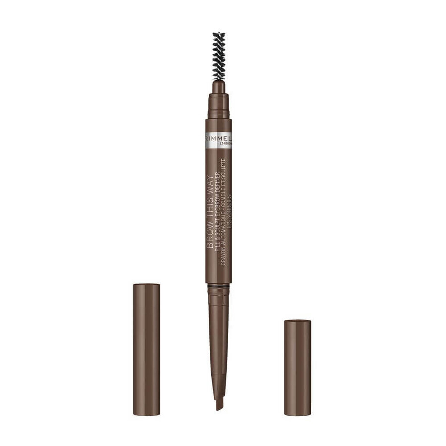 Rimmel Automatic Eyebrow Pencil with Vegan Formula 002 Medium Brown, 0.25 g