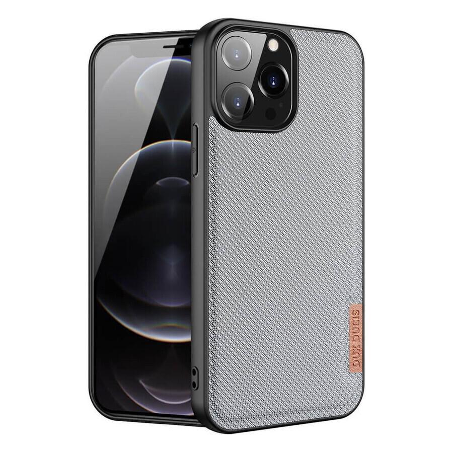 Dux Ducis Fino caz acoperit cu nylon iPhone 13 Pro Max gri