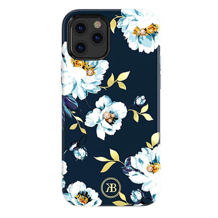 Kingxbar Blossom hoesje versierd met echte Swarovski kristallen iPhone 12 Pro Max meerkleurig (Gardenia)