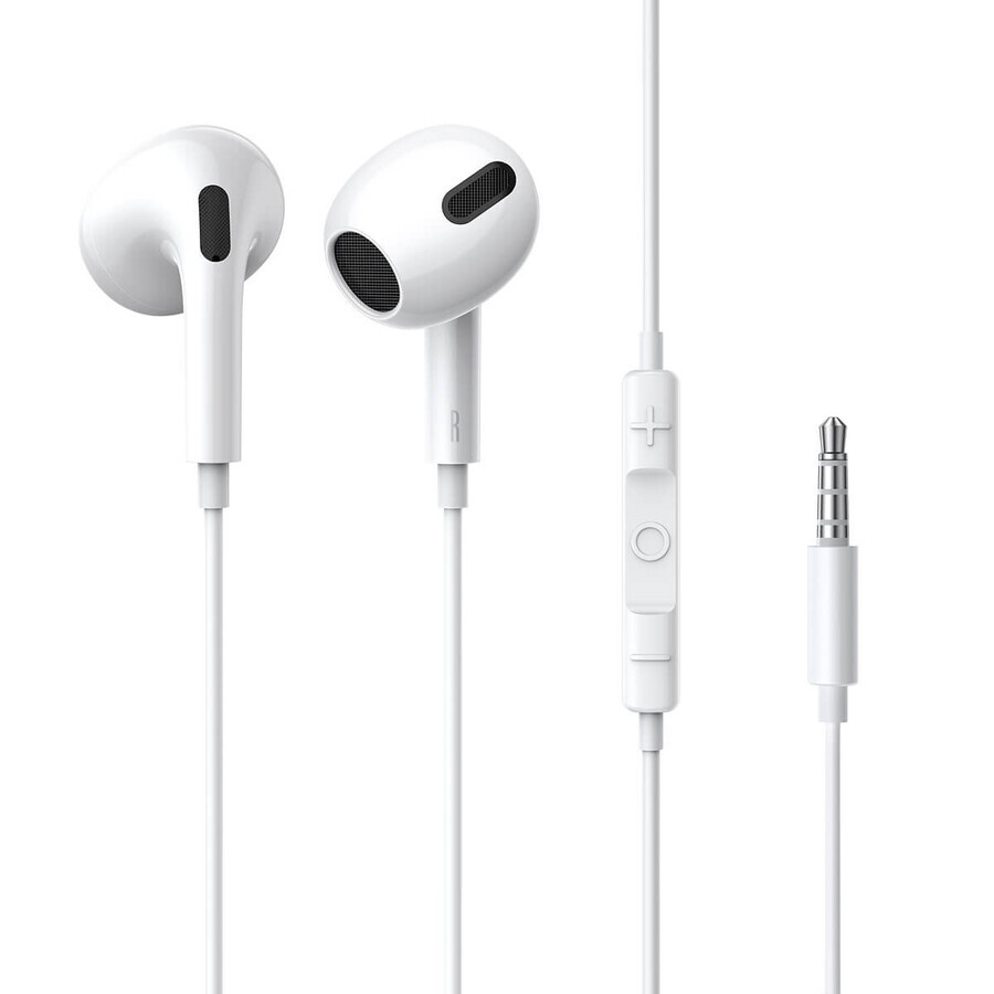 Baseus Encok H17 auriculares con cable minijack 3,5 mm blanco (NGCR020002)