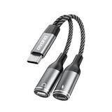 Dudao L13C+ 2-in-1 adaptor USB-C - gri