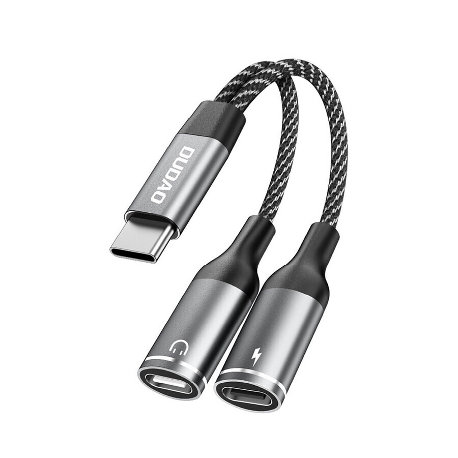 Dudao L13C+ 2-in-1 USB-C Adapter - grau