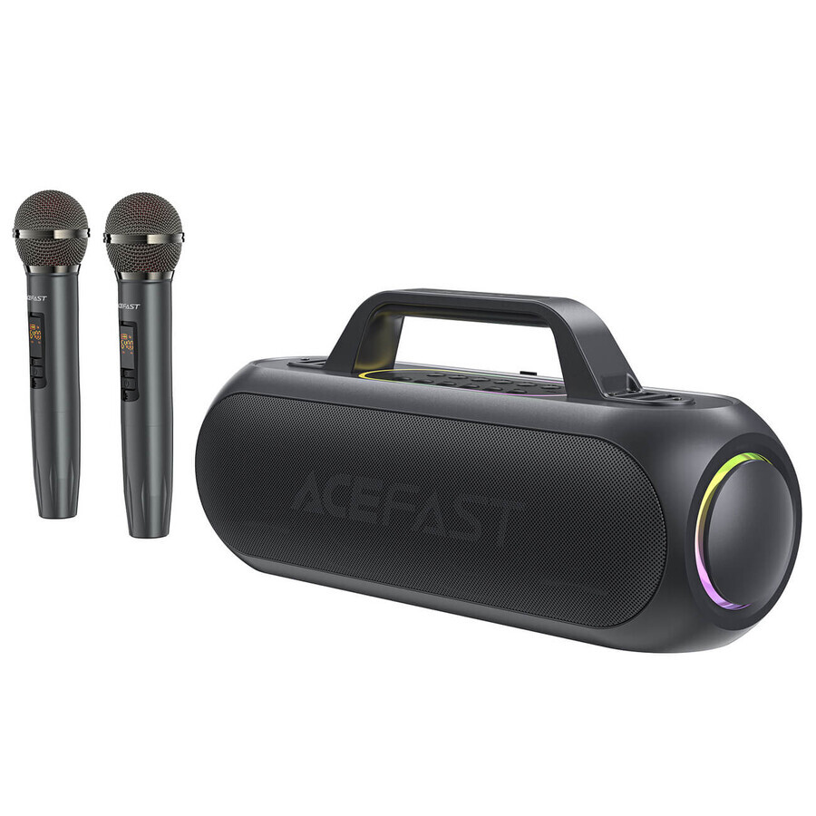Acefast K1 enceinte karaoké sans fil avec 2 microphones - noir