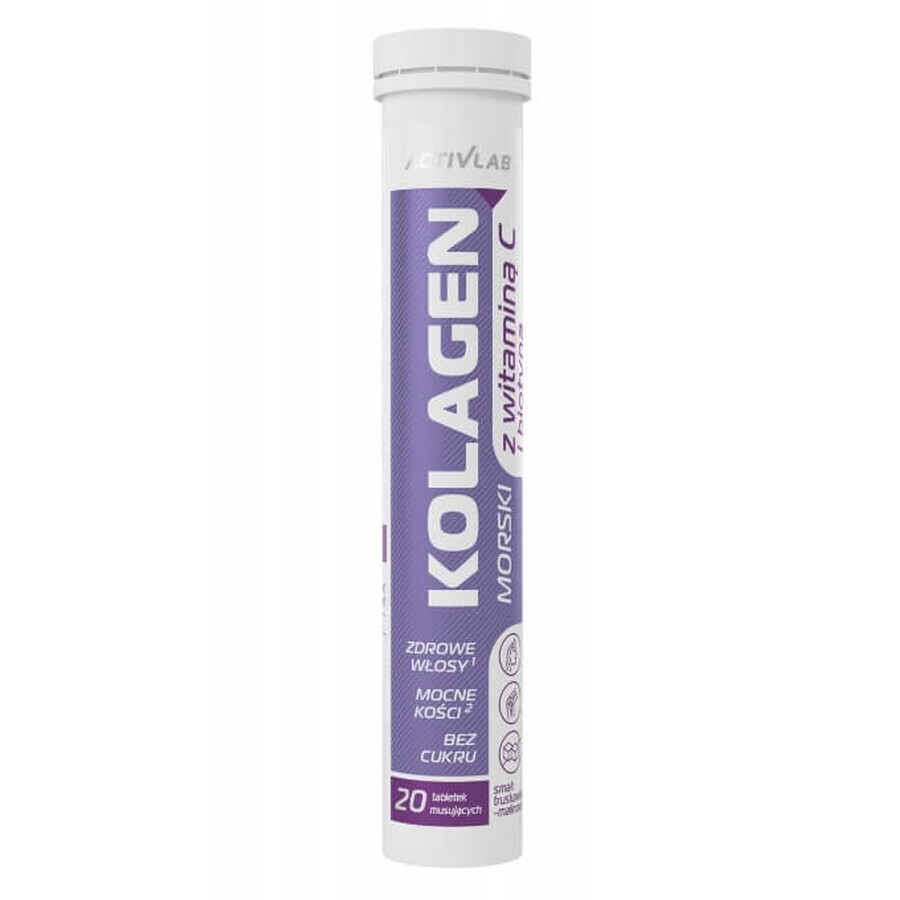 ActivLab Colagen marin cu vitamina C și biotină, 20 comprimate efervescente