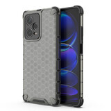 Honeycomb caz pentru Xiaomi Redmi Notă 12 Pro + caz hibrid armat negru