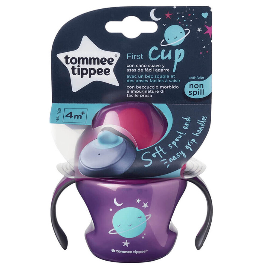 Tommee Tippee, Prima cană cu mânere, violet 4m+, 150 ml