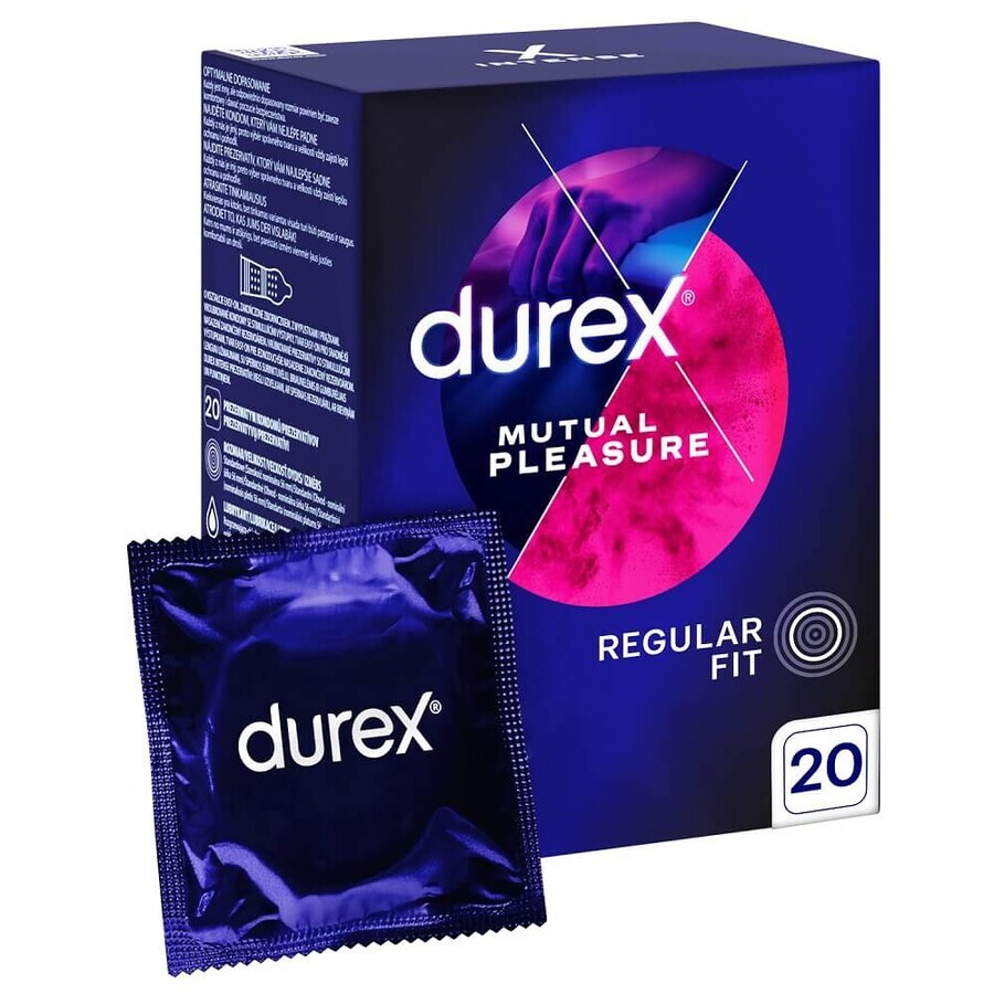Durex Mutual Pleasure Ejaculation Delay Condoms, 20 pieces
