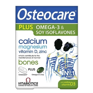 Vitabiotics Osteocare Plus Omega-3 amp; Isoflavonas de soja, 84 comprimidos/cápsulas