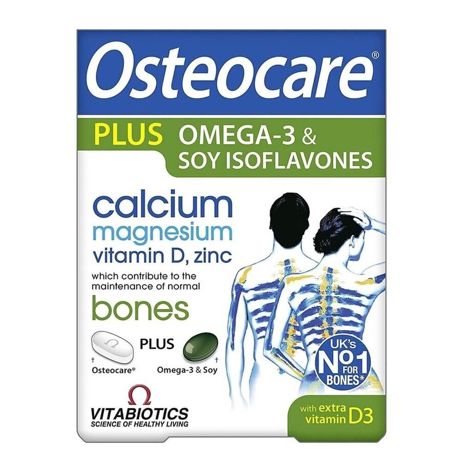 Vitabiotics Osteocare Plus Omega-3 amp; Soy Isoflavones, 84 tablets/capsules