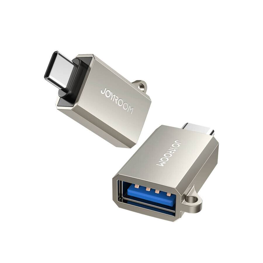 Joyroom S-H151 Adaptateur USB-C (mâle) / USB-A (femelle) avec œillet de lanière - argenté