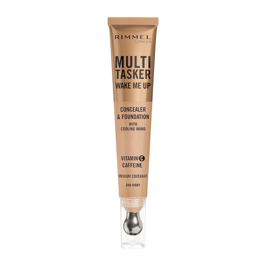 Rimmel Multi-Tasker Wake Me Up Verhelderende concealer met masserende applicator 040 Ivoor, 20 ml