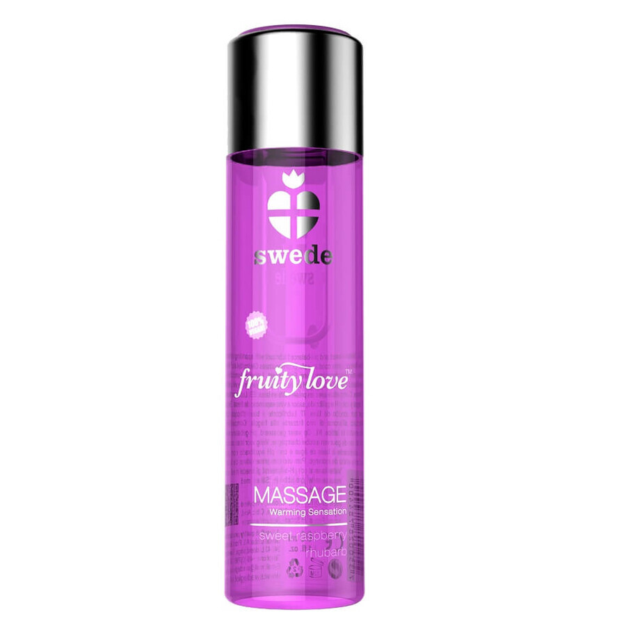 Swede Fruity Love Gel de massage chauffant Framboise et rhubarbe, 120 ml